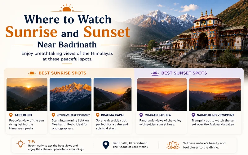 Where to Watch Sunrise and Sunset Near Badrinath