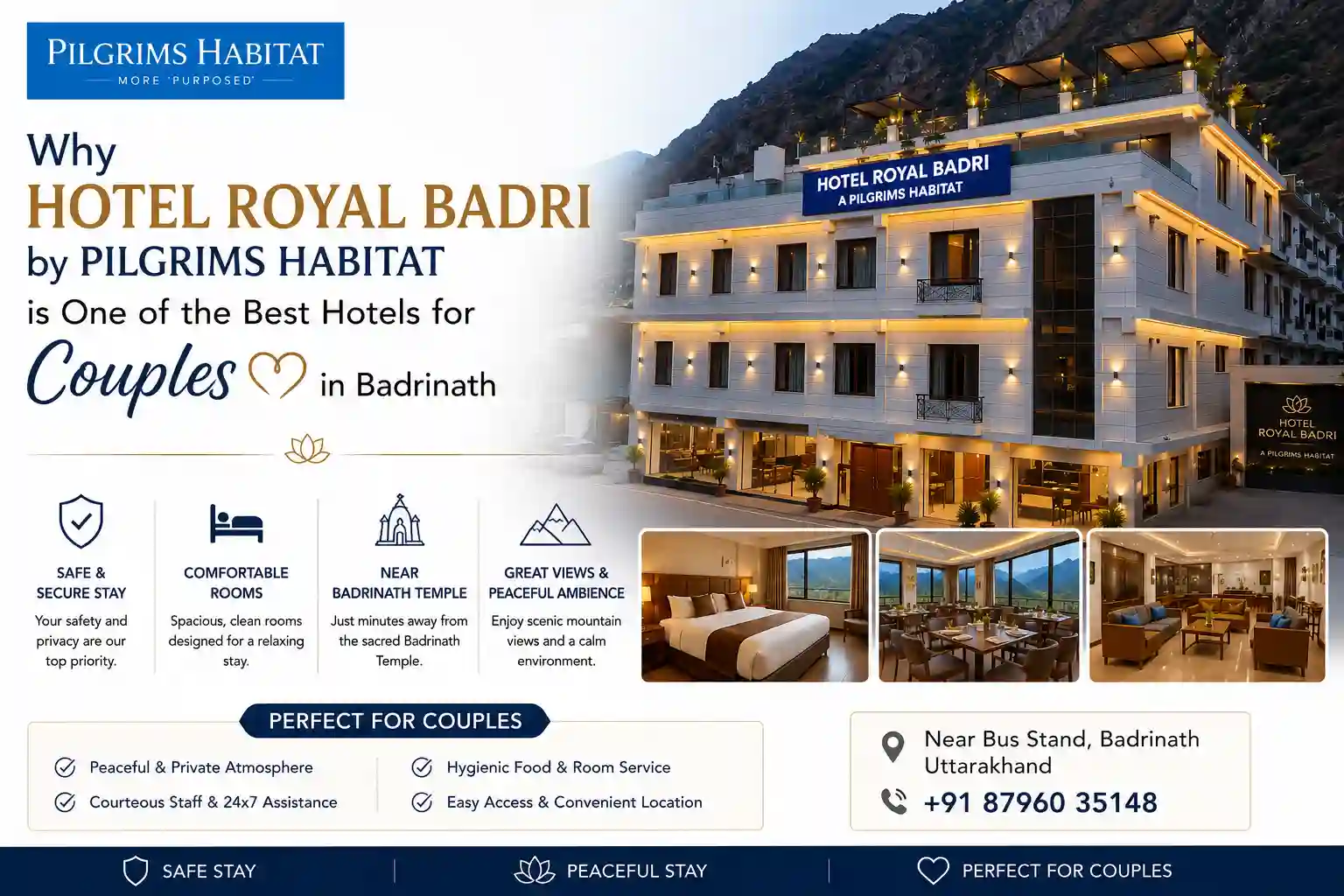 Why Hotel Royal Badri by Pilgrims Habitat is One of the Best Hotels for Couples in Badrinath
