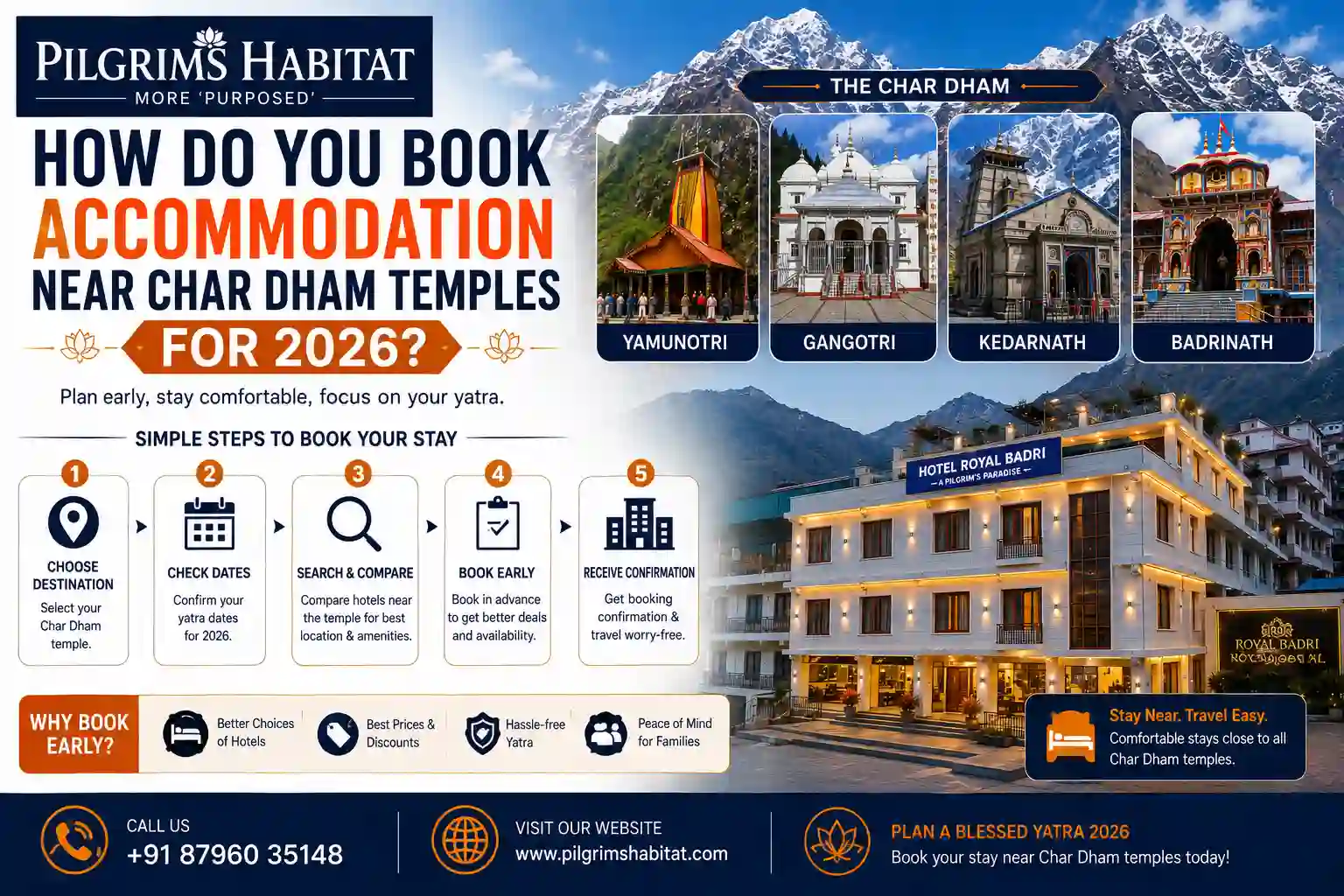 How Do You Book Accommodation Near Char Dham Temples for 2026?