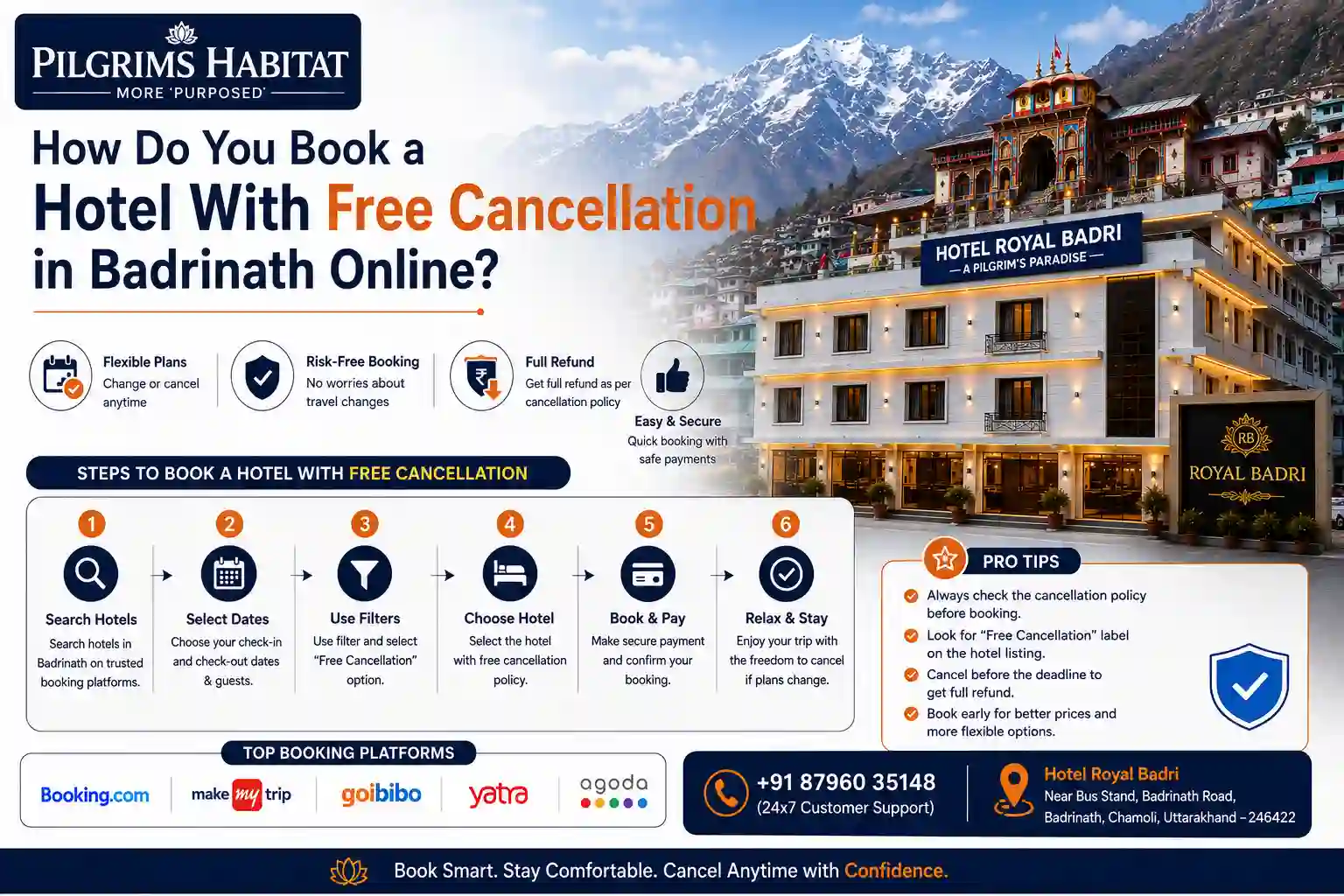 How Do You Book a Hotel With Free Cancellation in Badrinath Online?