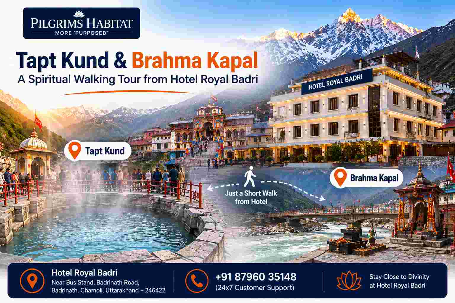 Tapt Kund and Brahma Kapal: A Spiritual Walking Tour from Hotel Royal Badri