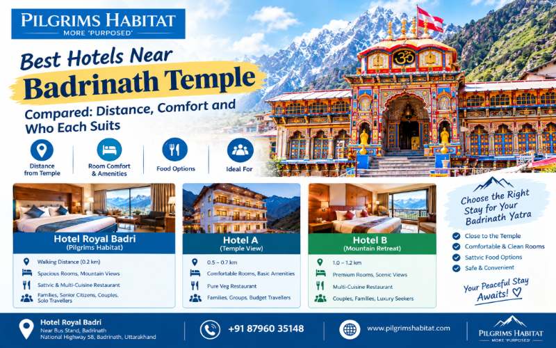 Best Hotels Near Badrinath Temple Compared: Distance, Comfort and Who Each Suits
