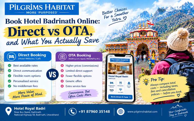 Book Hotel Badrinath Online: Direct vs OTA, and What You Actually Save