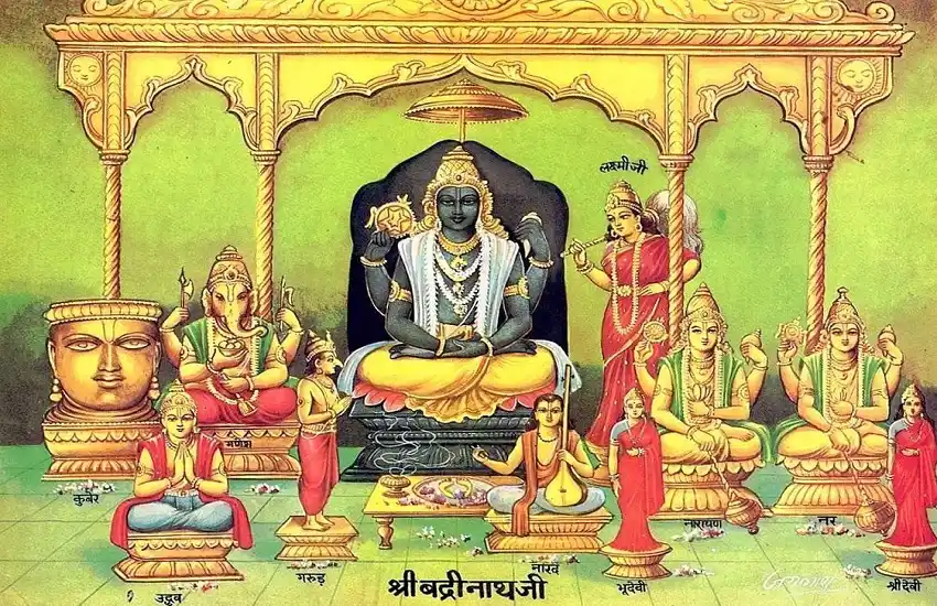 Which god is in Badrinath temple?
