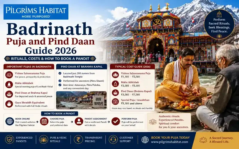 Badrinath Puja and Pind Daan Guide 2026: Rituals, Costs & How to Book a Pandit